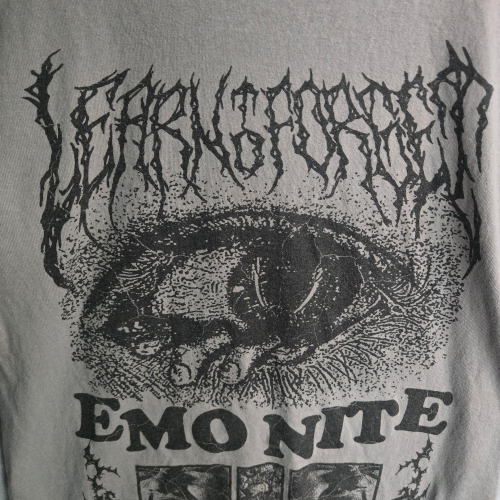 Learn To Forget Emo Nite Graphic T-Shirt Gray Punk Metal Eye Size S‎